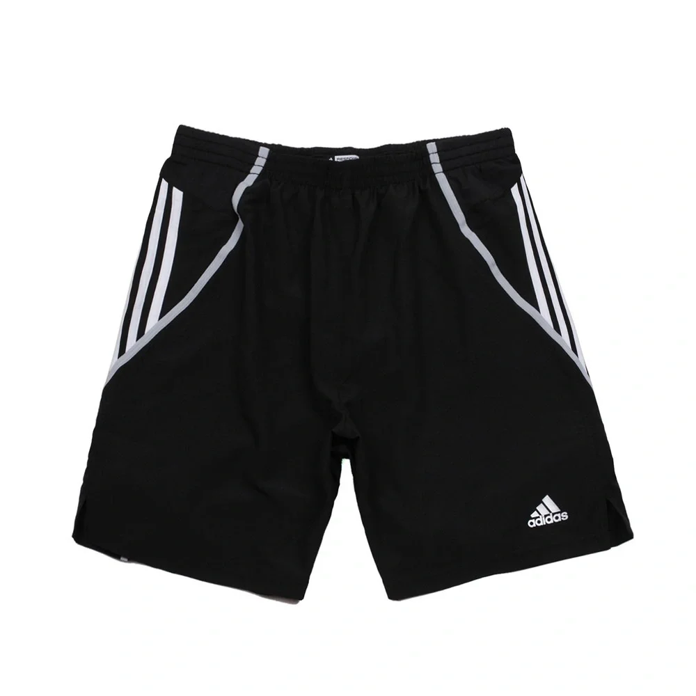ADIDAS Run Shorts 7” Athletic Black & White Back Zip Pocket Size 2XL NEW